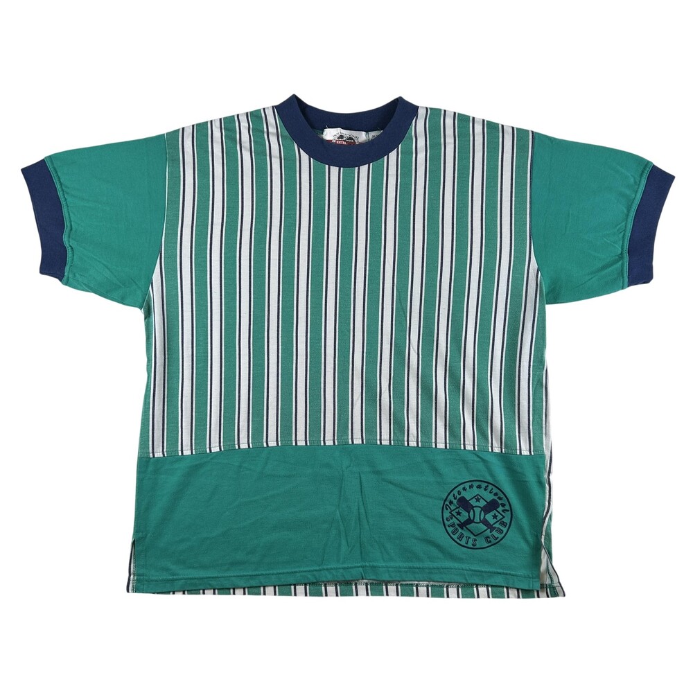 Vintage International Sportswear Co Shirt Womens 18W Striped Baseball 90s Retro